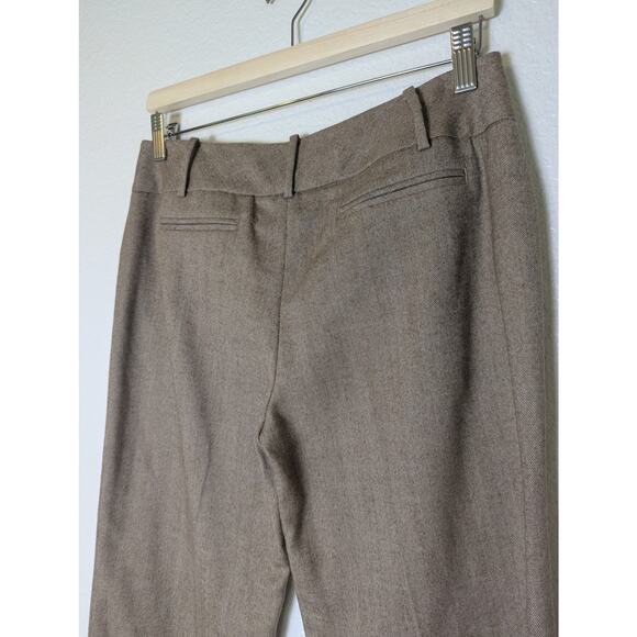 Calvin Klein Women Wool Herringbone Tweed Brown Trouser Pants Size 4 Acadamia - Picture 4 of 11